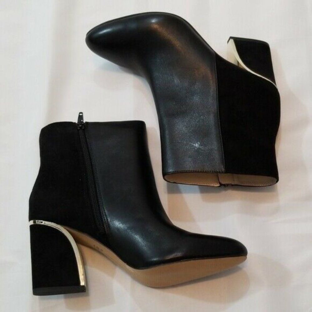 INC Women's Black Leather/Suede Boot Size 8.5